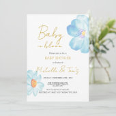 Blue Baby in Bloom Einladung (Stehend Vorderseite)