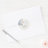 Blue Baby in Bloom Floral Boy Babydusche Runder Aufkleber (Umschlag)