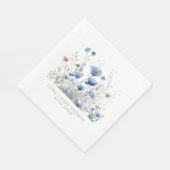 Blue Baby in Bloom Floral Wildblume Babydusche Serviette (Ecke)