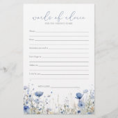 Blue Baby in Bloom Wildblume Babyberatungskarte (Vorderseite)