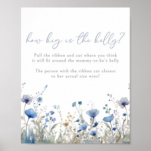 Blue Baby in Bloom Wildblume Bauch Guessing Game Poster (Vorne)