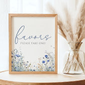 Blue Baby in Bloom Wildblume Dusche Gefallen Zeich Poster