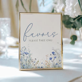 Blue Baby in Bloom Wildblume Dusche Gefallen Zeich Poster