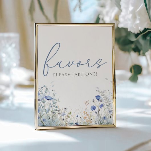 Blue Baby in Bloom Wildblume Dusche Gefallen Zeich Poster