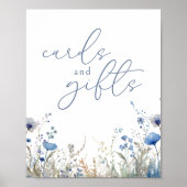Blue Baby in Bloom Wildblume Karten und Geschenke Poster (Vorne)