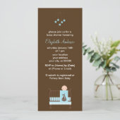Blue Baby in Crib Boy Baby Dusche Einladung (Stehend Vorderseite)