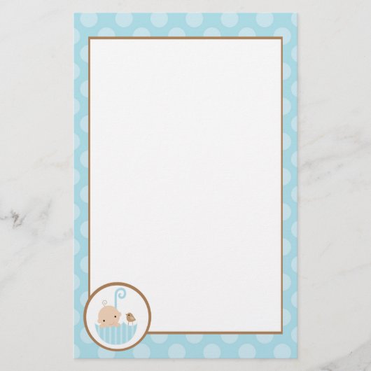 Blue Baby in Umbrella Briefpapier (Vorderseite)