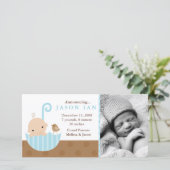 Blue Baby in Umbrella Geburtshinweise Ankündigung (Stehend Vorderseite)