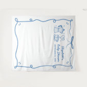 Blue Baby Is Brewing Coffee Baby Shower Wandteppich (Vorderseite (Horizontal))