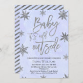 Blue Baby ist kalt außerhalb Baby Dusche Einladung (Vorne/Hinten)