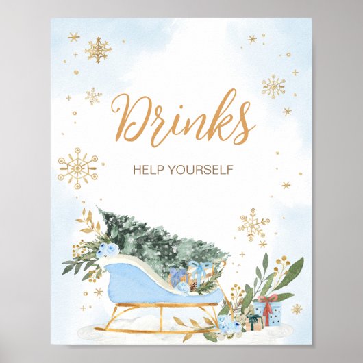 Blue Baby It's Cold Outside Drinks Poster (Vorne)