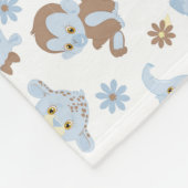 Blue Baby Jungle Animals Muster Personalisiert Fleecedecke (Ecke)