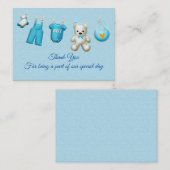 Blue Baby Kleidung Danke Cards Mitteilungskarte (Vorne/Hinten)