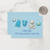 Blue Baby Kleidung Danke Cards Mitteilungskarte (Vorderseite/Rückseite Beispiel)