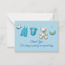 Blue Baby Kleidung Danke Cards