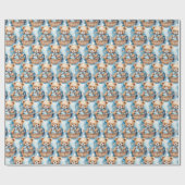 Blue Baby Kleinkind Teddy Bear Geschenkpapier (Flach)