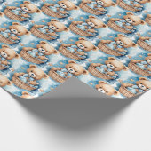 Blue Baby Kleinkind Teddy Bear Geschenkpapier (Ecke)