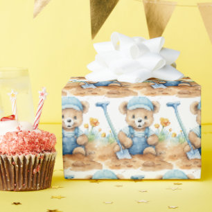 Blue Baby Kleinkind Teddy Bear Geschenkpapier