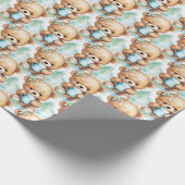 Blue Baby Kleinkind Teddy Bear Geschenkpapier (Ecke)