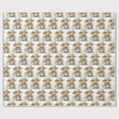 Blue Baby Kleinkind Teddy Bear Geschenkpapier (Flach)