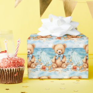 Blue Baby Kleinkind Teddy Bear Geschenkpapier