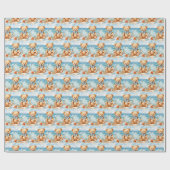 Blue Baby Kleinkind Teddy Bear Geschenkpapier (Flach)