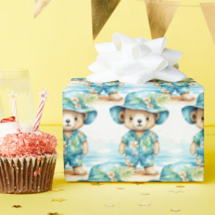 Blue Baby Kleinkind Teddy Bear Geschenkpapier