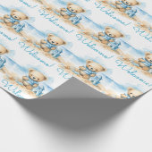 Blue Baby Kleinkind Teddy Bear Geschenkpapier (Ecke)