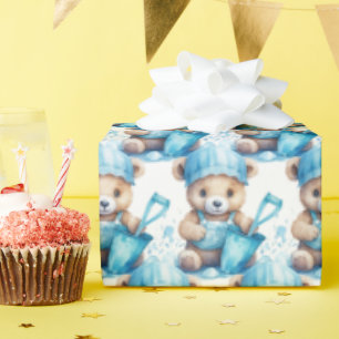 Blue Baby Kleinkind Teddy Bear Geschenkpapier