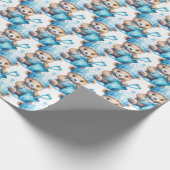 Blue Baby Kleinkind Teddy Bear Geschenkpapier (Ecke)