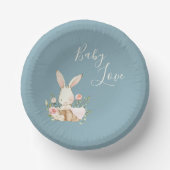 Blue Baby Liebe Script Baby Shower Paper Bowles Pappteller (Vorderseite)