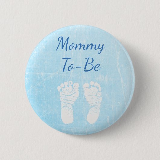 Blue Baby Mommy zum Baby Shower Button (Vorderseite)
