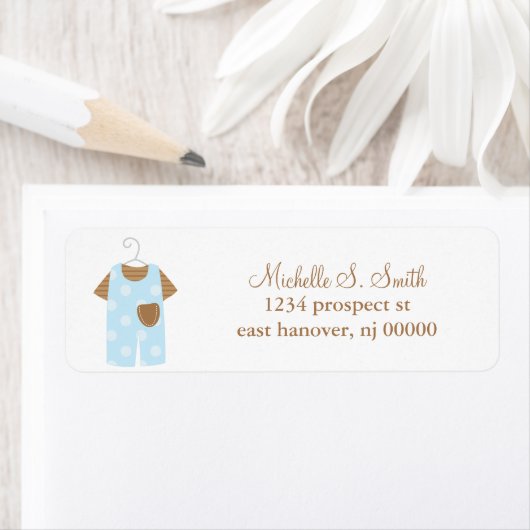 Blue Baby Outfit Address Labels (Insitu)
