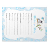Blue Baby Owl | Babydusche - Wünsche Notizblock (Vorderseite)