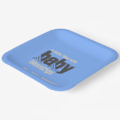 BLUE BABY PLATE OF BLESSINGS - Square Pappteller (Gewinkelt)