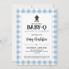 Blue Baby-Q Baby Shower Invitation | BBQ Party Einladung