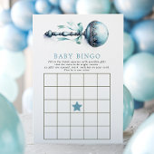 Blue Baby Rattle Boy Baby Dusche Bingo Game Card Einladung