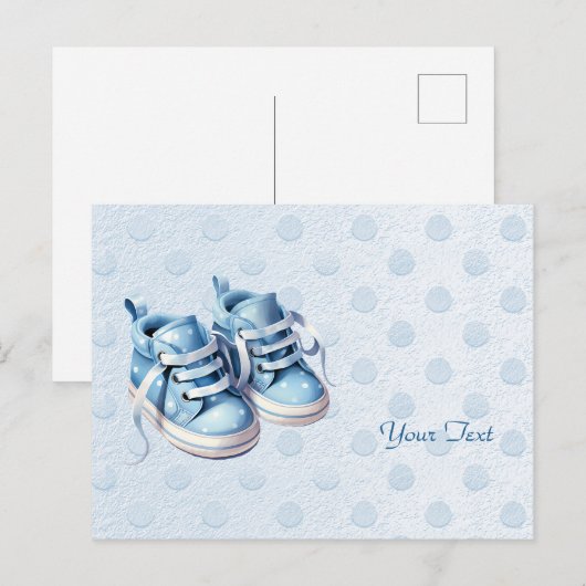Blue Baby Schuhe Postkarte (Vorne/Hinten)