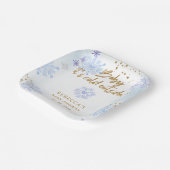 Blue Baby seine kalte Outdoor Winter Baby Dusche Pappteller (Gewinkelt)