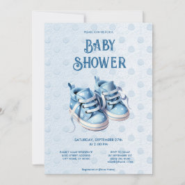 Blue Baby Shoes Baby Dusche Einladung