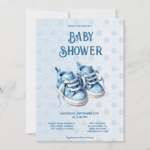 Blue Baby Shoes Baby Dusche Einladung