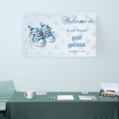 Blue Baby Shoes Baby Dusche Empfang Banner (Messeveranstaltung)
