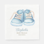 Blue Baby Shoes Baby Shower Napkins Serviette (Vorderseite)