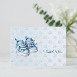 Blue Baby Shoes Dankeschön Card Dankeskarte