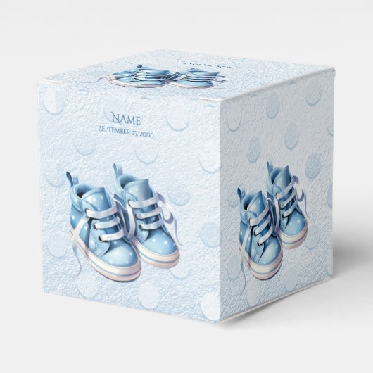 Blue Baby Shoes Favor Box Geschenkschachtel (Vorderseite)
