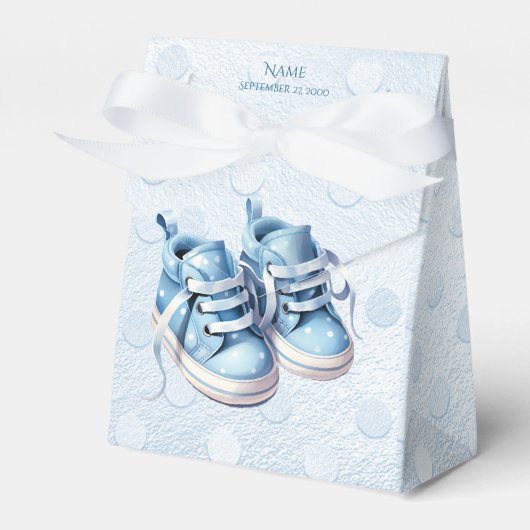 Blue Baby Shoes Favor Box Geschenkschachtel (Vorderseite)