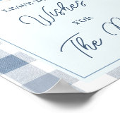 Blue Baby Shoes Gingham Booties Leave Your Wishes Poster (Ecke)