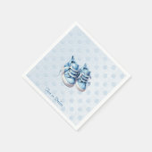 Blue Baby Shoes Napkins Serviette (Ecke)