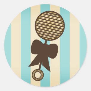 Blue Baby Showaufkleber - Vintage Rattle Runder Aufkleber