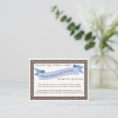 Blue Baby Showbuchkarte Begleitkarte (Stehend Vorderseite)